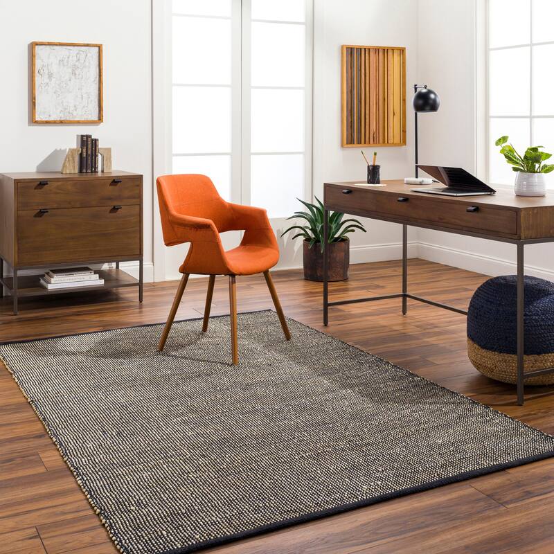 Bronx Handmade Solid Jute Area Rug - Black - 2' x 3'