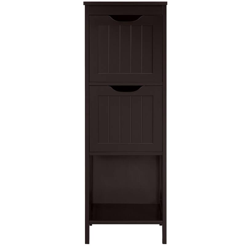 Yaheetech 3 Tiers Floor Bath Cabinet, 2 Hideaway Drawers 1 Shelf