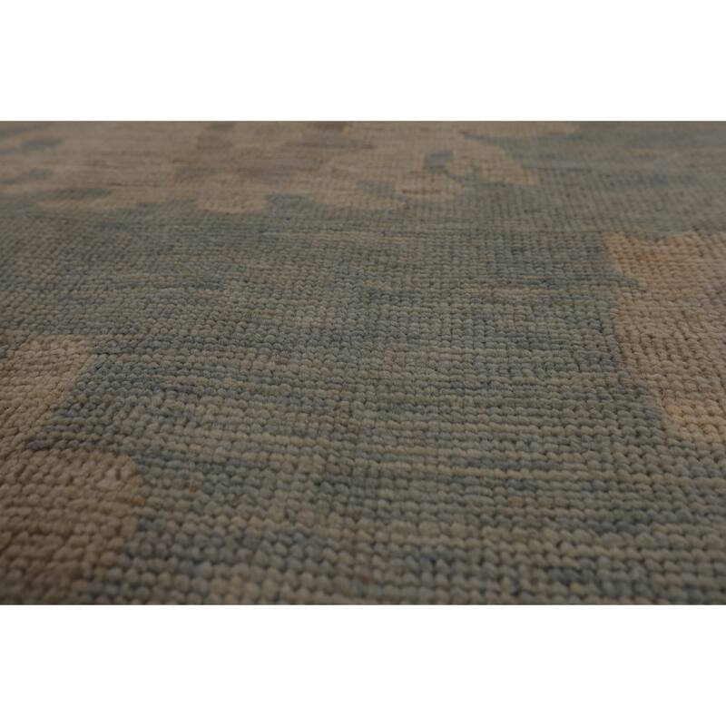 Vegetable Dye Blue Oushak Turkish Rug Handmade Oriental Wool Carpet - 8'10"x 11'8"