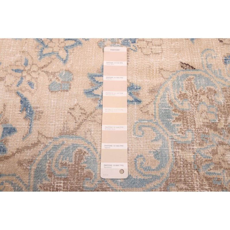 ECARPETGALLERY Hand-knotted Antalya Vintage Beige Wool Rug - 9'7 x 11'2