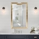 preview thumbnail 1 of 5, Allan Andrews Gold Rectangular Notch Cut Out Wood Framed Wall Mirror - 48"H x 30"W