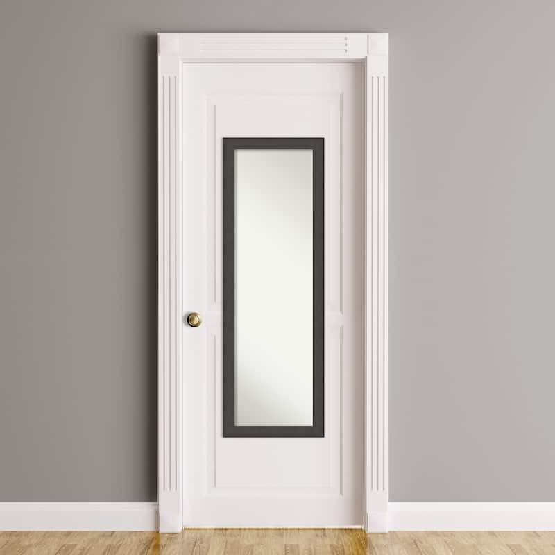 Blaine Narrow Non-Beveled Framed Full-Length On the Door Mirror - Glass Size 14x48