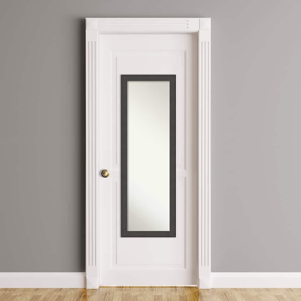 Blaine Narrow Non-Beveled Framed Full-Length On the Door Mirror - Glass Size 14x48