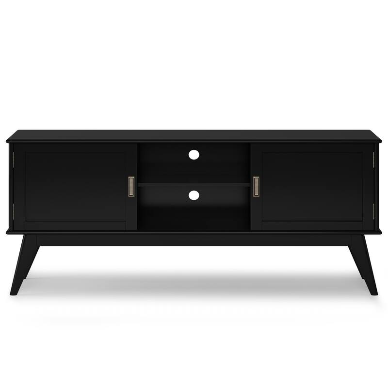 WYNDENHALL Tierney SOLID HARDWOOD 60 inch Wide Mid Century Modern TV Media Stand For TVs up to 65 inches - 60"w x 18"d x 26" h