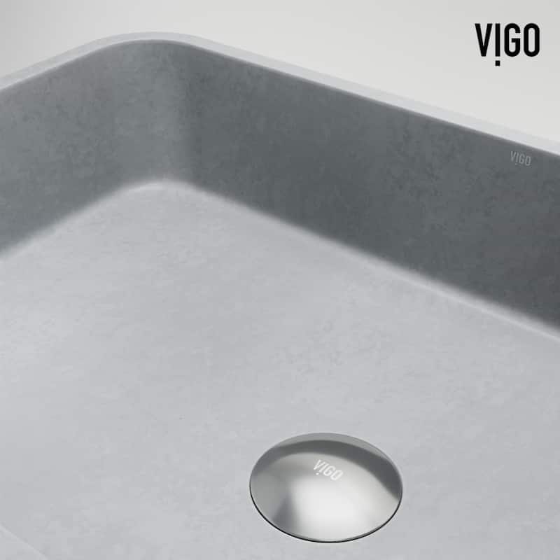 VIGO Cypress 21"L x 14"W x 5"H Concreto Stone Rectangular Bathroom Vessel Sink