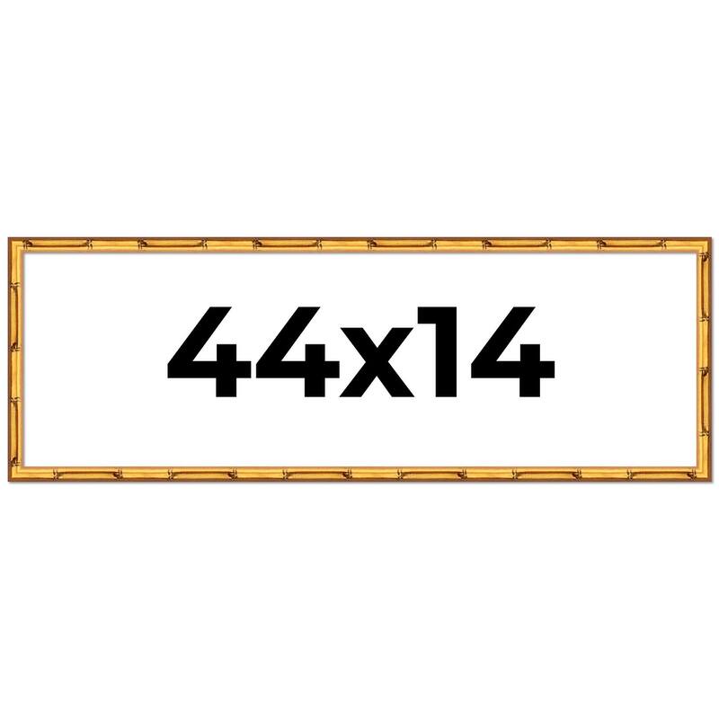 44x14 Frame Gold Bamboo Picture Frame Modern Photo Frame Includes UV Acrylic Shatter Guard Front Acid Free Foam Backing Board