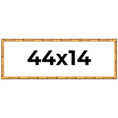 44x14 Frame Gold Bamboo Picture Frame Modern Photo Frame Includes UV Acrylic Shatter Guard Front Acid Free Foam Backing Board