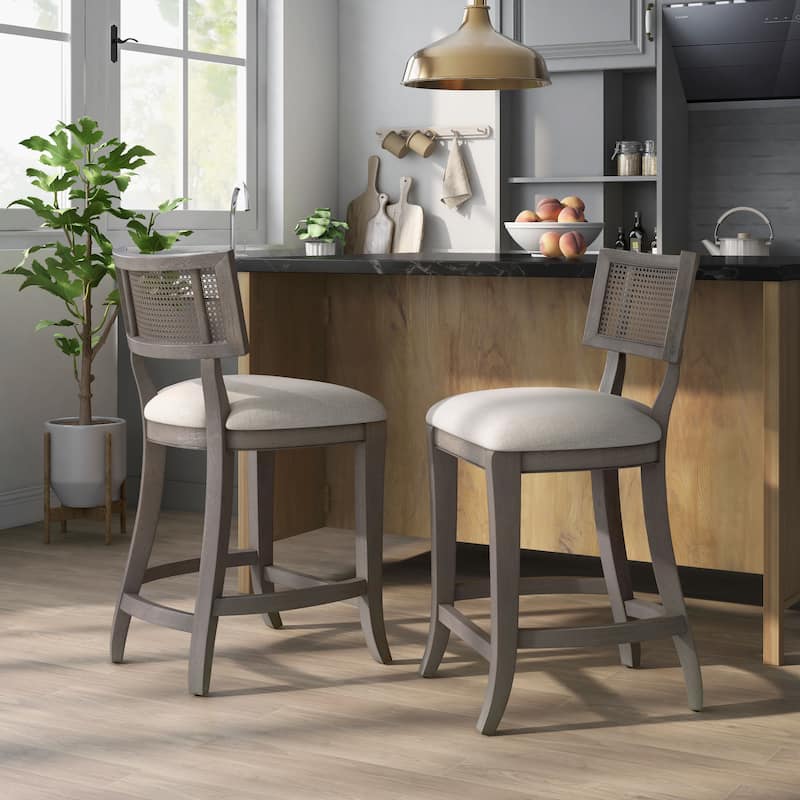 Berwil Wooden Cane Back Counter Height Chairs by Furniture of America