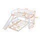 preview thumbnail 7 of 11, White Twin over Twin Size Solid Wood Bunk Bed with Slide and Ladder for Kids, Boys and Girls, Bedroom