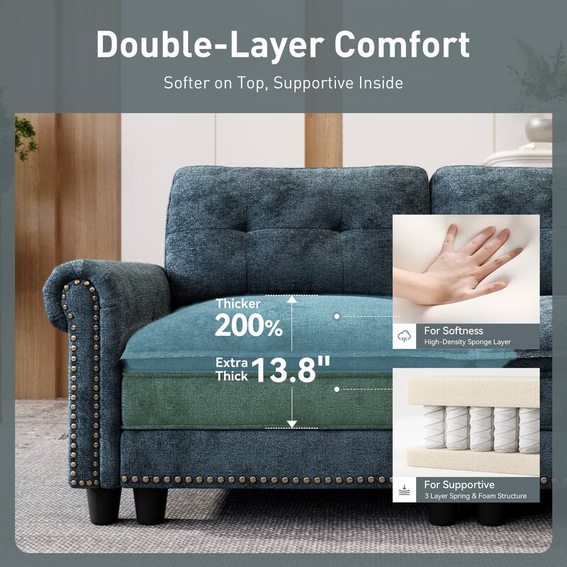 MASION ARTS 3-Piece Modular Sectional Sofa, Oversized Cloud Couch with Armchairs/Loveseats, Deep Seat Sofa (5–7 Seats)