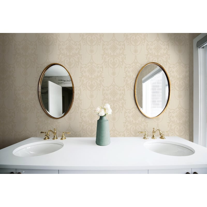 Seabrook Designs Chantilly Chandelier Unpasted Wallpaper
