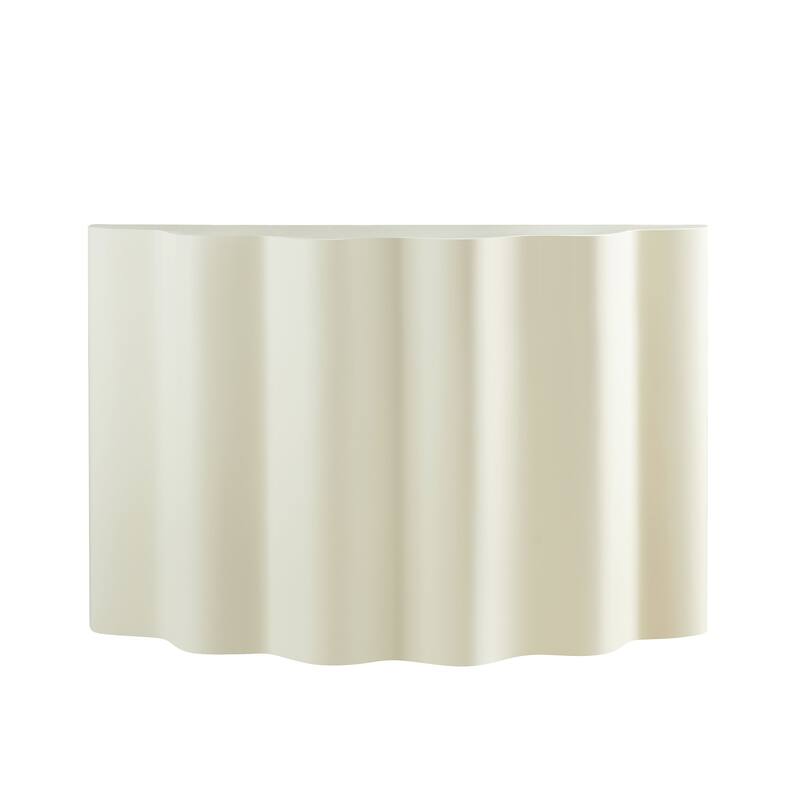 47.24 Inch Fiberglass Entryway Table for Living Room,Narrow Console Table, Modern Wavy Design Sofa Table Entrance Table