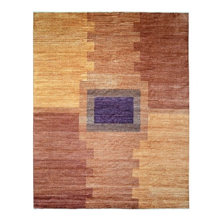 Hand Knotted Brown Modern and Contemporary with Wool Oriental Rug (7'11 ...