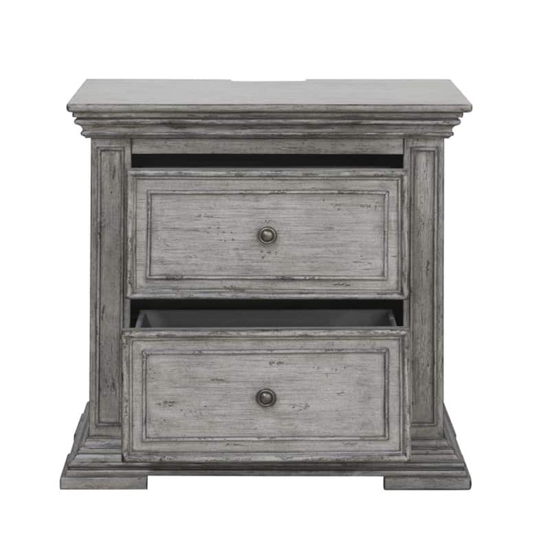 Big Valley Graystone Nightstand with Charging Station