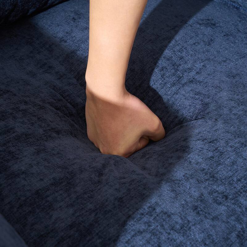 39.4" Modern Accent Chair with Ottoman, Living Room Club Chair Chenille Upholstered Armchair, Reading Chair for Bedroom