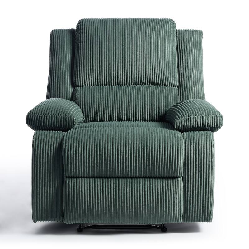 Corduroy Manual Recliner Chair with Footrest