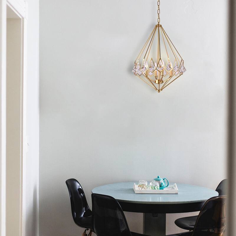 Bethel International LA22 Four Light Chandelier Gold - Exact Size