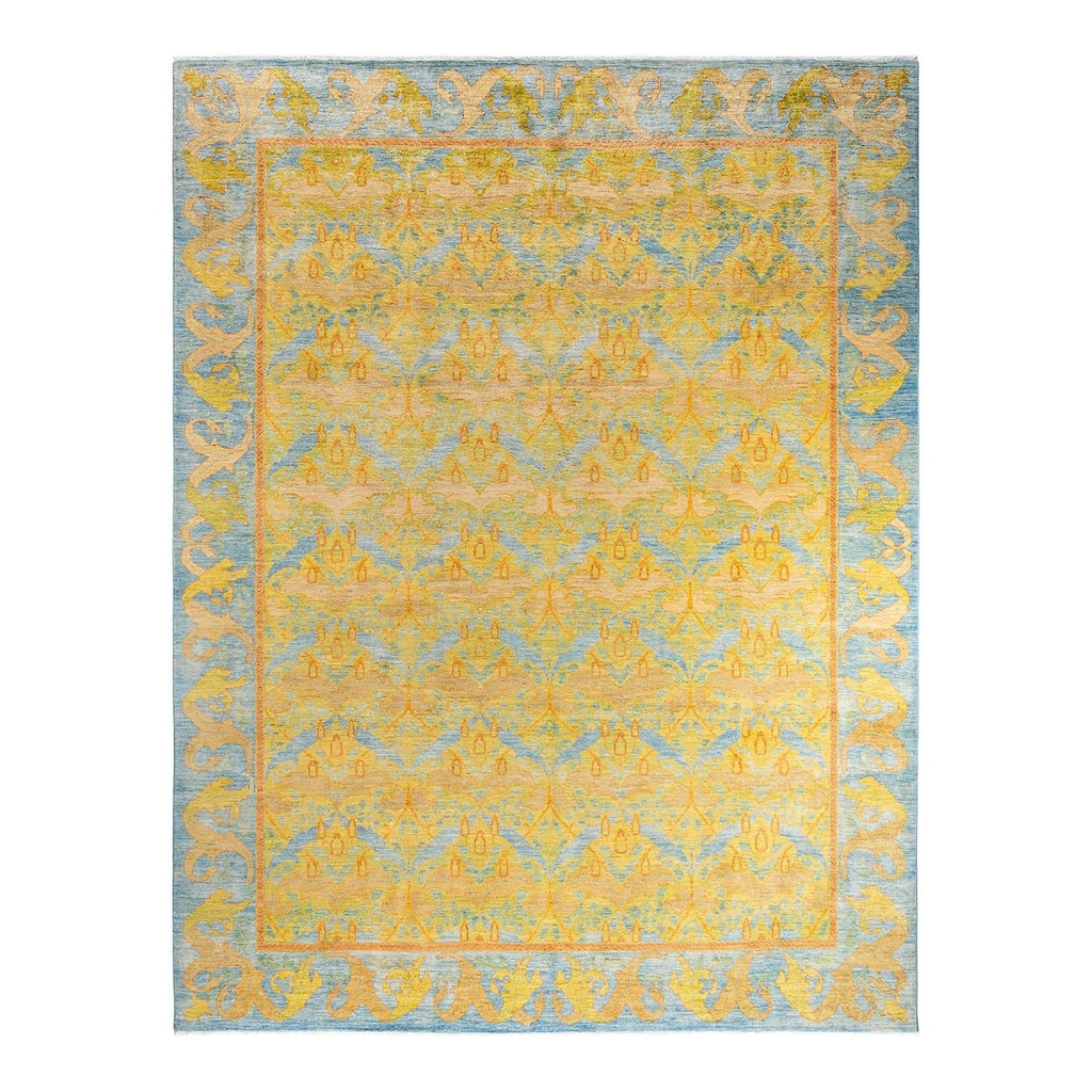 Contemporary Overdyed Wool Hand Knotted Area Rug - 9' 1" x 11' 9"