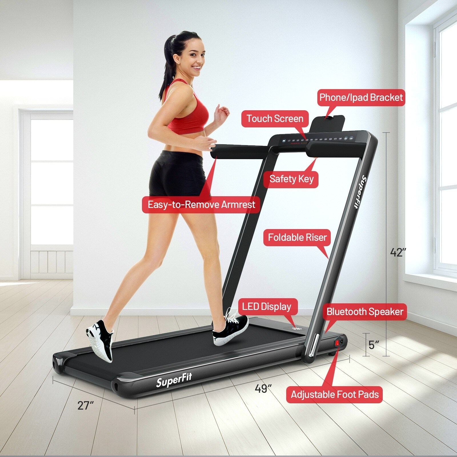 Goplus 2 in 1 hotsell folding treadmill with dual display