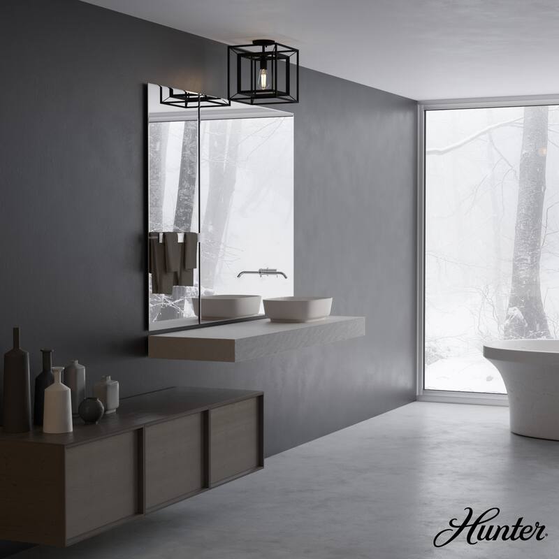 Hunter Doherty Convertible Pendant/ Semi-Flushmount - Kitchen Island, Entry, Dining - Industrial, Contemporary, Transitional