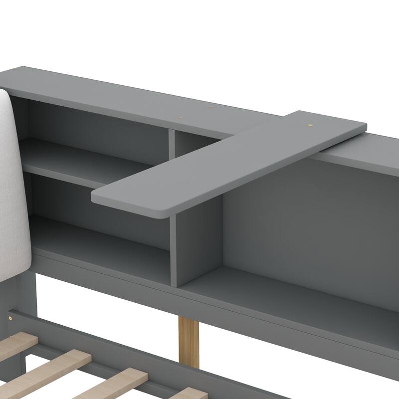 platform bed with Storage Headboard