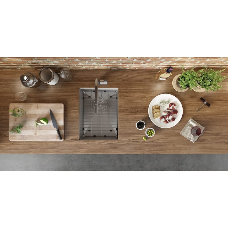 Ruvati 14-inch Undermount 16 Gauge Zero Raduis Bar Prep Kitchen Sink Stainless Steel Single Bowl - RVH7110