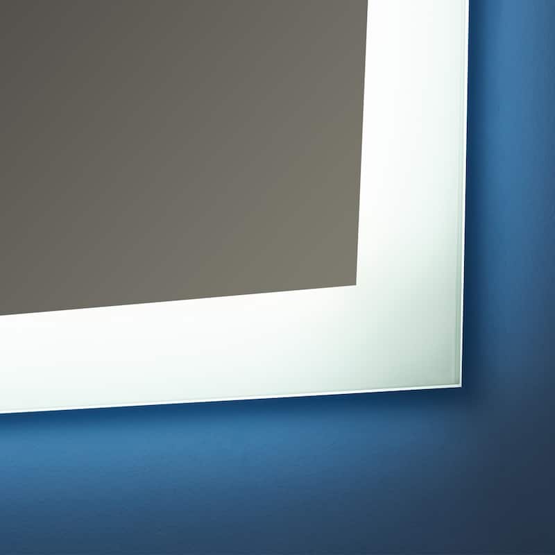 48'' Rectangle LED Lighted Accent Bathroom/Vanity Wall Mirror - Glass