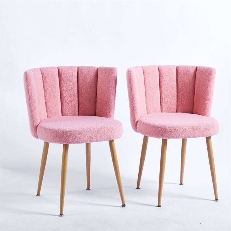 Modern Fabric Dining Chair (Set of 2) - Light Pink