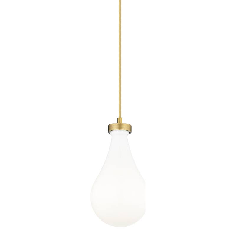 Innovations Lighting 451-1P-12-7 Owego Pendant Owego 7" Wide Mini - Brushed Brass / Gloss White