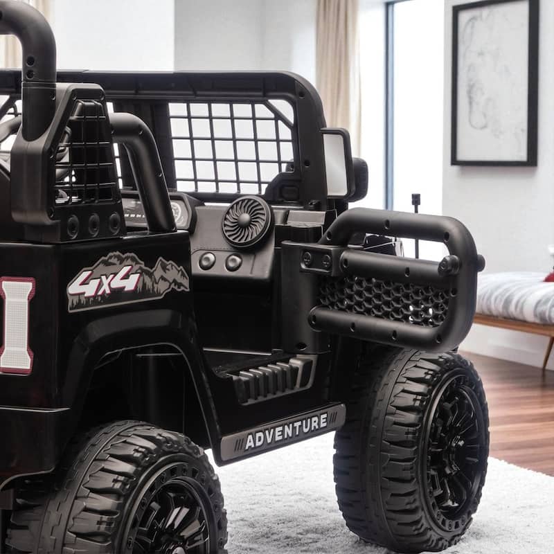 24V 2-Seater Kids Ride On Truck with Remote Control, Dual Motors, LED Headlights, Bluetooth Music, USB/MP3 & 4-Wheel Suspension
