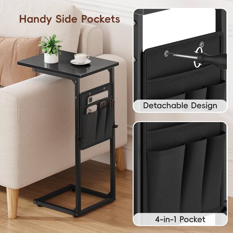 C Shaped End Table - 16"D x 12"W x 33"H