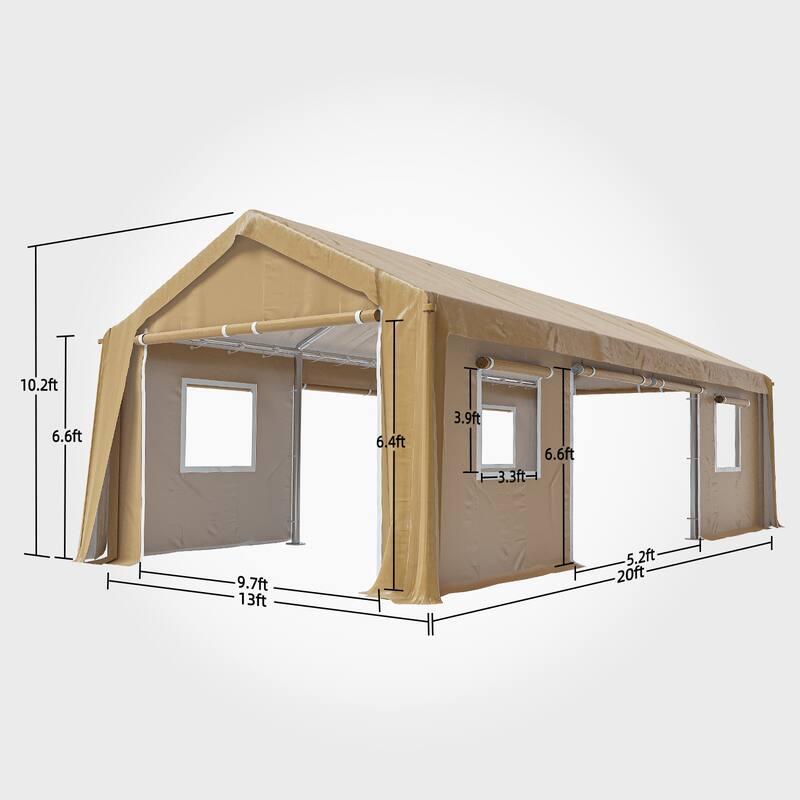 Heavy Duty Portable Carport Garage with Galvanized Frame, for Truck Boat and Equipment Storage