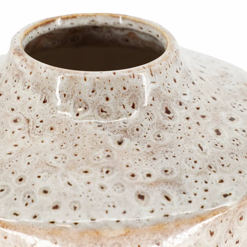 Sagebrook Home Exquisite Stoneware Truman Large Lidded Jar - Elegant Vase for Modern Home Decor