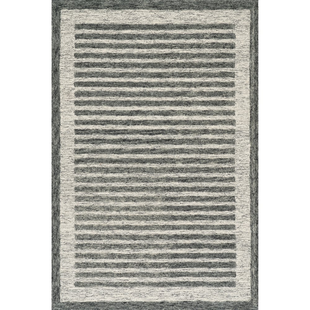 Carmeon Hamilton Caly Modern Bordered Wool Rug