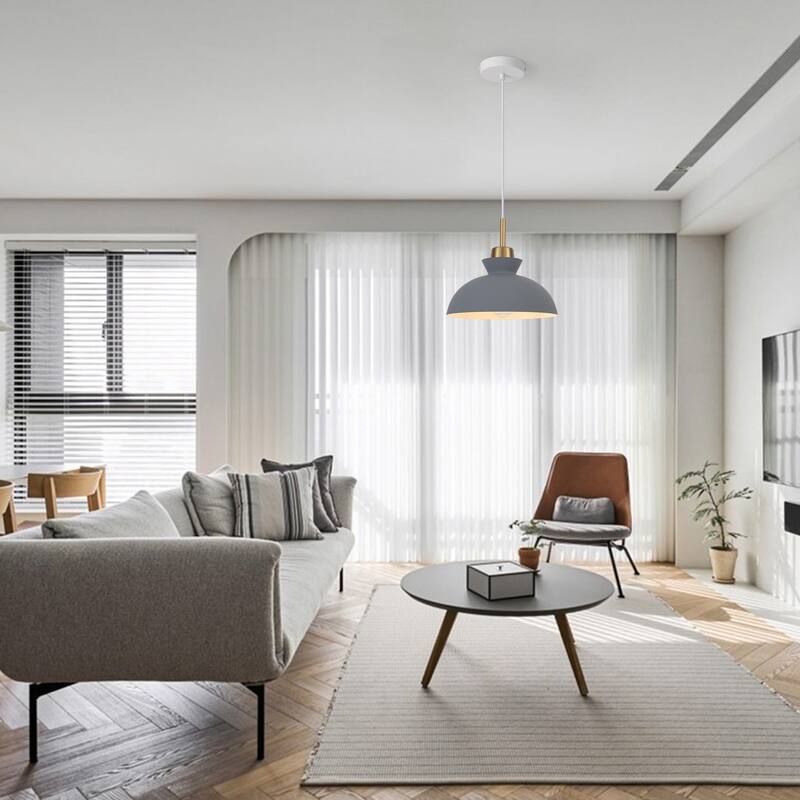 1-Light Hanging Ceiling Pendant Light Chandelier Light Fixture with Metal Shade for Kitchen Island