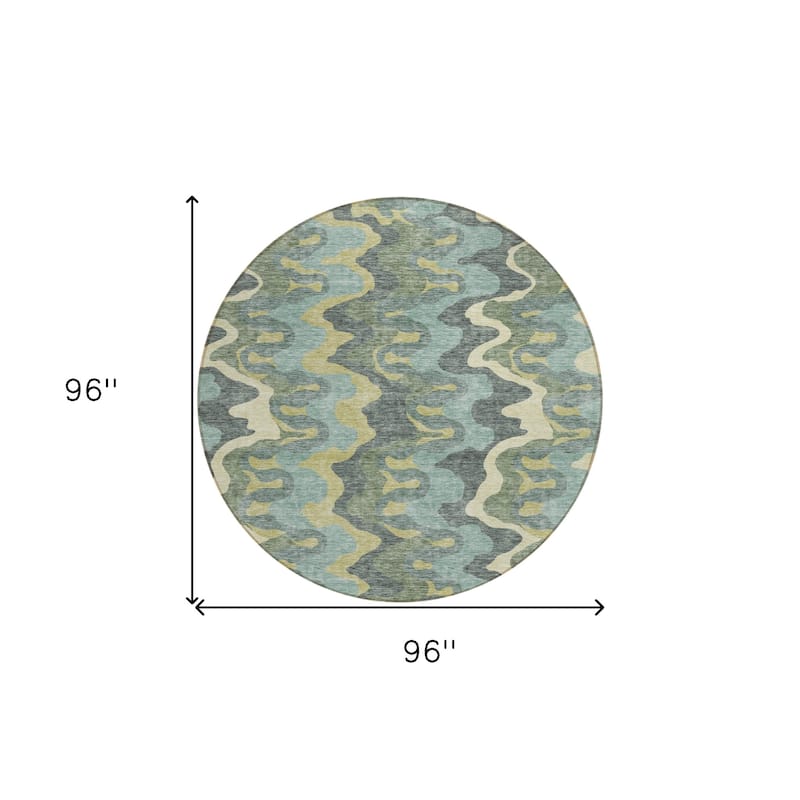 HomeRoots Abstract Transitional Rectangle Outdoor Rug