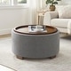 preview thumbnail 12 of 51, Huimo Modern round wooden tray Ottoman with Storage