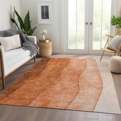 Machine Washable Indoor/ Outdoor Chantille Contemporary Ombre Rug