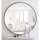 preview thumbnail 32 of 186, Carson Carrington Labbemala Metal Frame Round Mirror 48" Diameter - Black