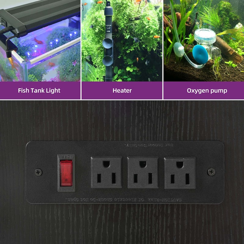 Aquarium Stand Cabinet 40-50/55-75 Gallon Fish Tank Stand with Power Outlets