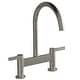 preview thumbnail 8 of 19, Bridge Kitchen Faucet Double Handle Brass Commercial 2 Holes Bridge Kitchen Sink Basin Faucets Brushed Nickel