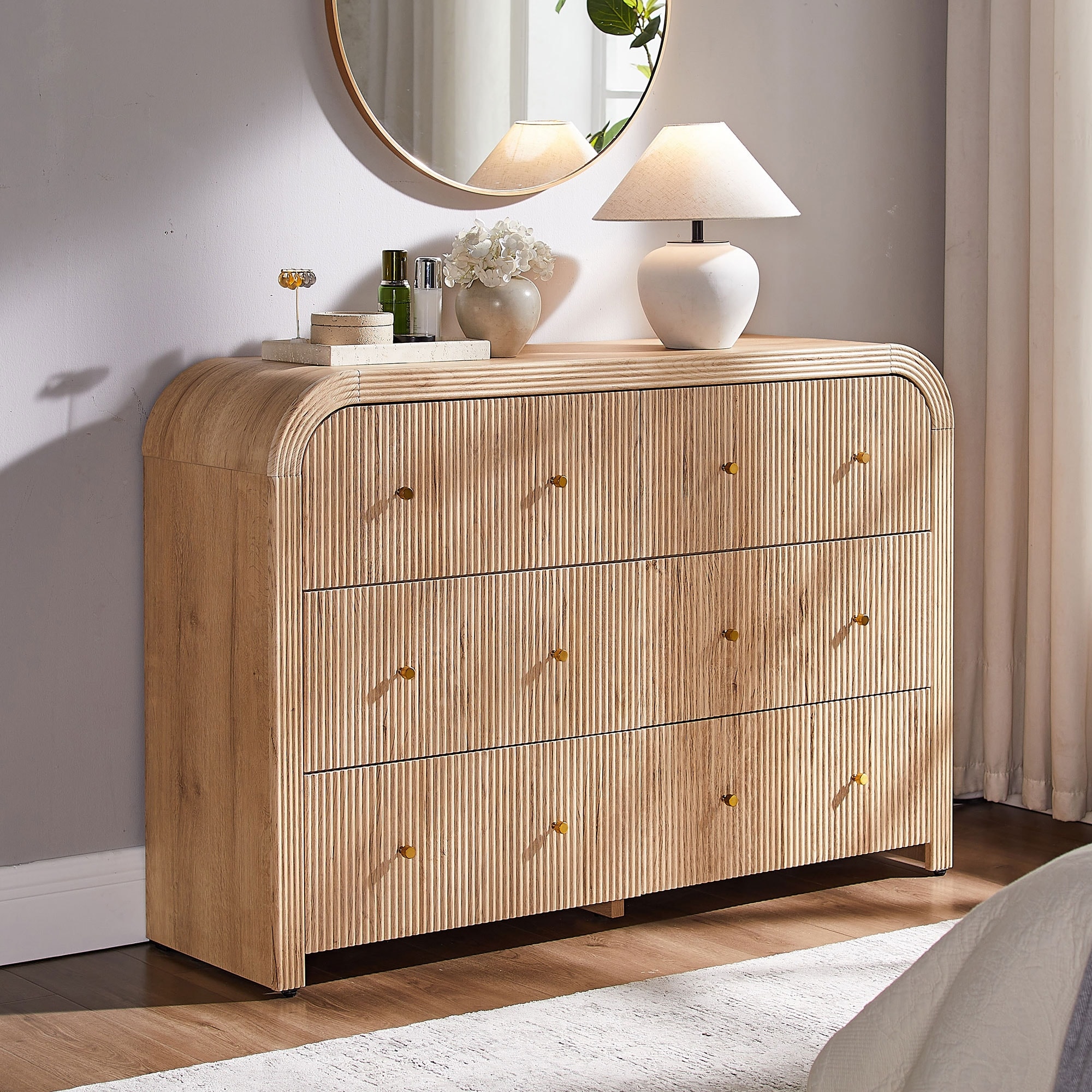 modern wood dresser Reclaimed & Natural Furniture drawer chest is designed in Linea 3-Drawer Dresser in Pecan