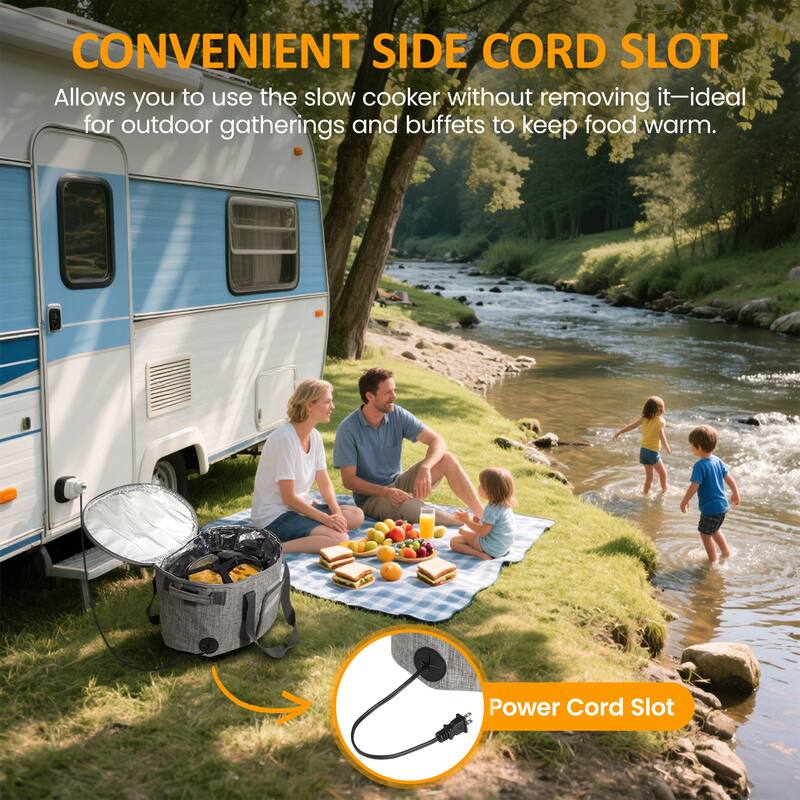 Slow Cooker Carrying Bag Fit for 6-8QT Slow Cooker, Grey