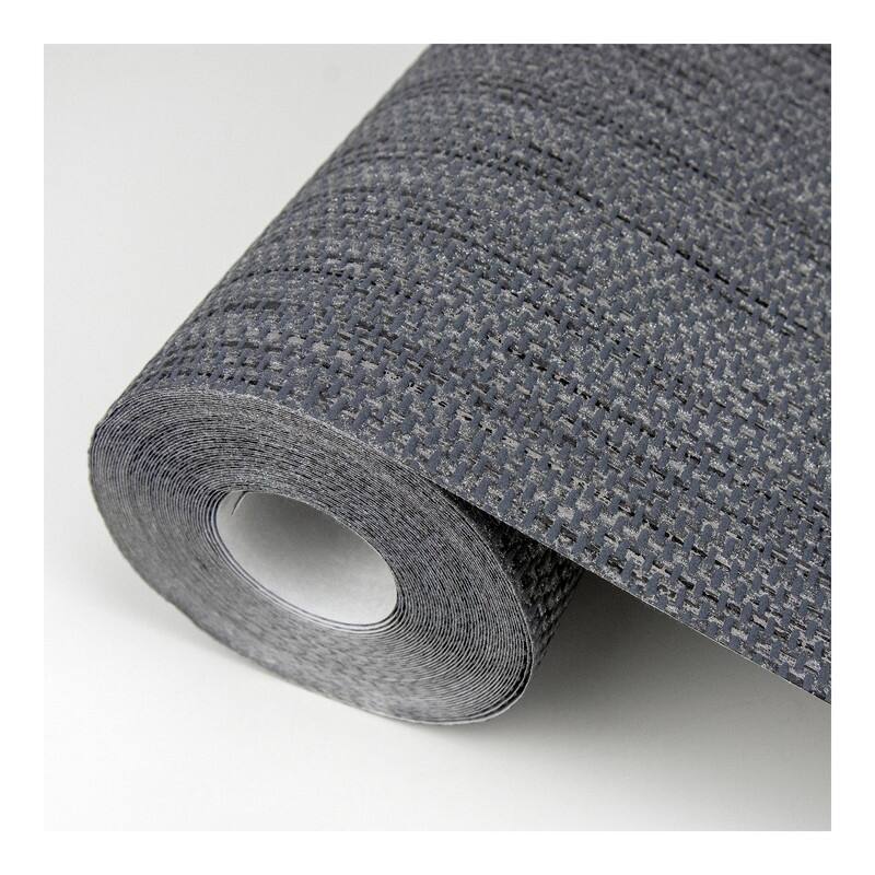 Advantage Cahaya Black Woven Wallpaper - 21 x 396 x 0.025