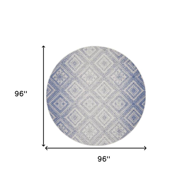 Guhiv Power Loomed Distressed Geometric Modern Stain Resistant Area Rug By HomeRoots - 96' X '96' X '0.39