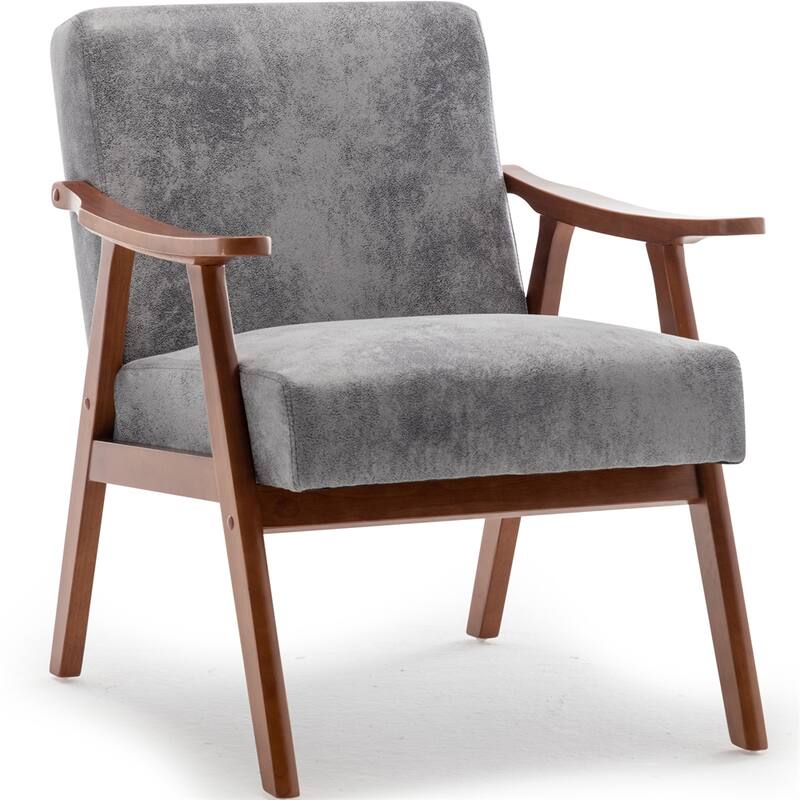 Mid-Century Modern Chair,Solid Wood Frame, Accent Chair