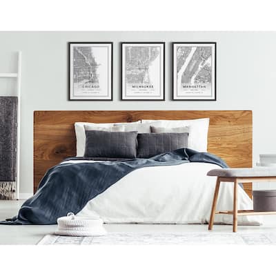 Kate and Laurel Sylvie Chicago Modern Map Framed Canvas by Jake Goossen