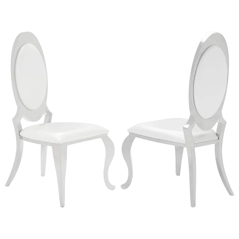 Chester Cream White Upholstered Dining Side Chair (Set of 2)