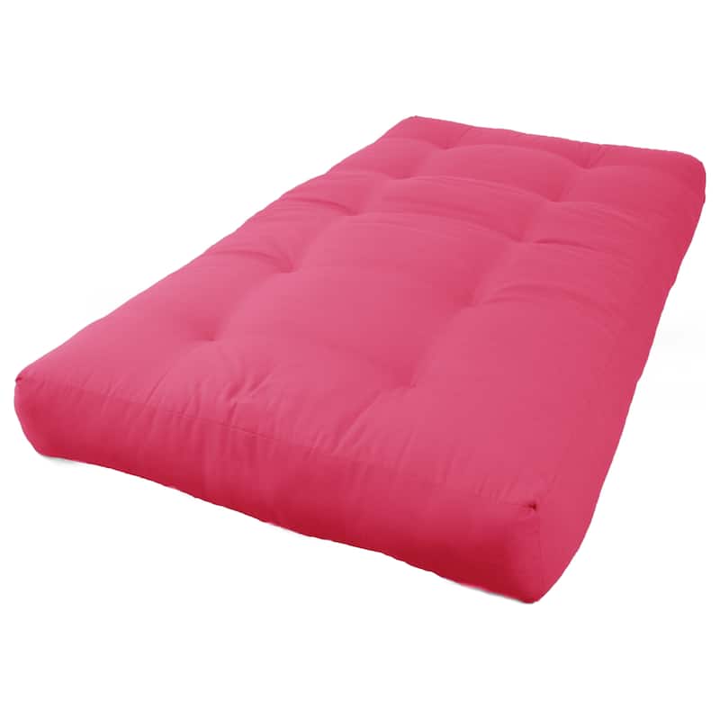 7-inch Thick Twill Futon Mattress (Twin, Full, or Queen) - Bery Berry - Twin