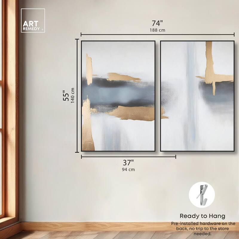 Visual Gold Vortex I Canvas Set of 2 by Art Remedy
